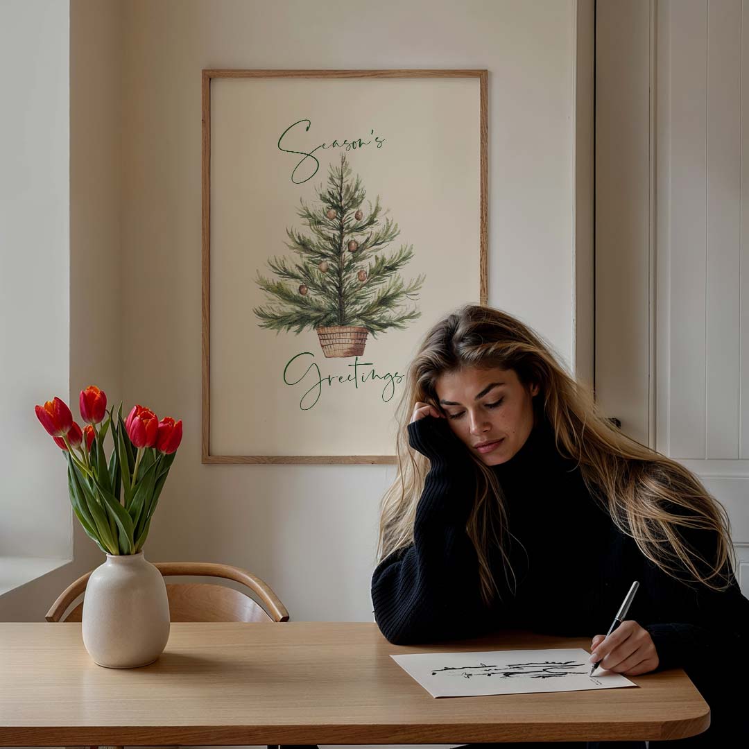 Kerstboom Seizoensgroeten Poster-WallArtistic