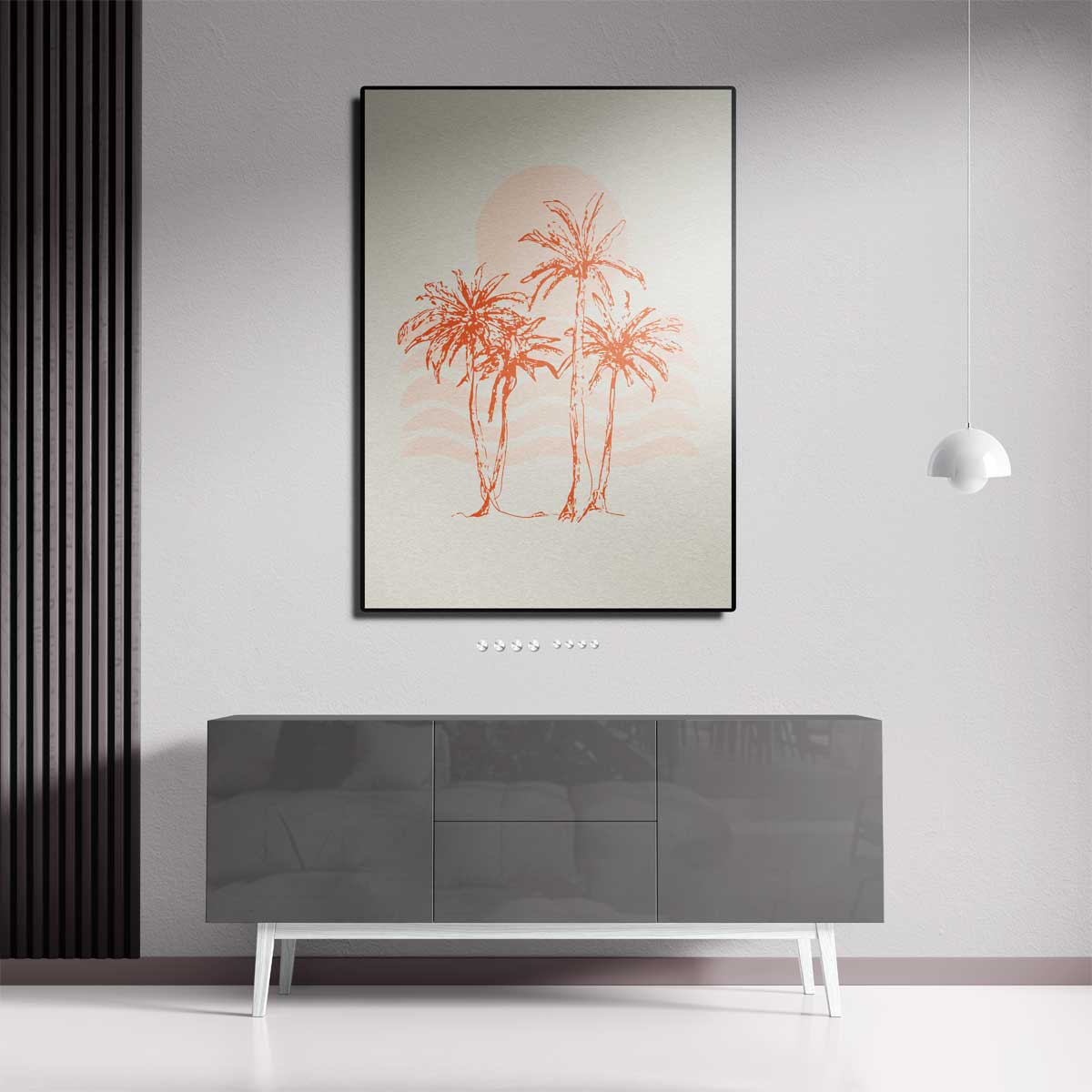 Tropische Palmbomen Kunstwerk-canvas-dibond-plexiglas-wanddecoratie-WallArtistic