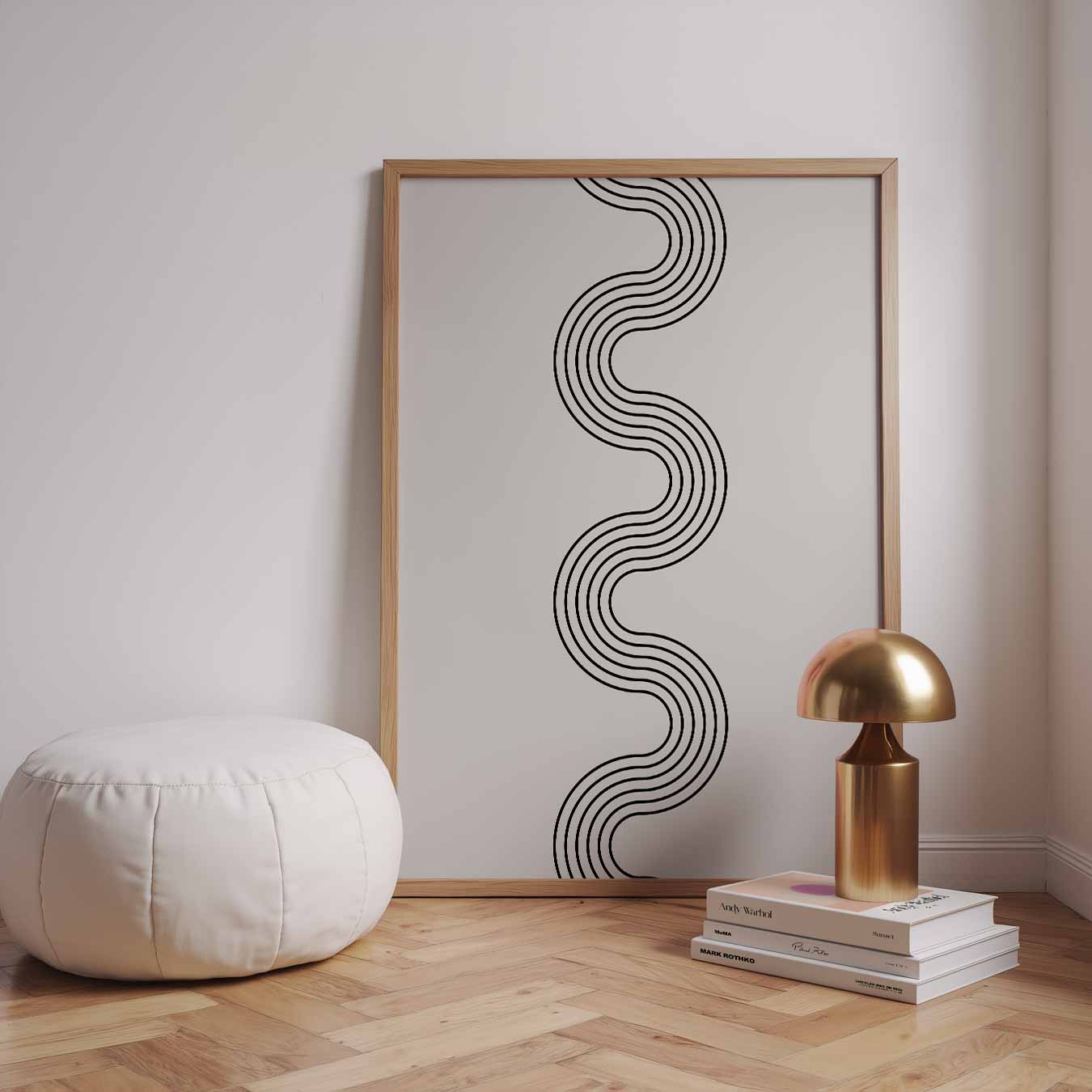 Moderne Golvende Lijnen Poster-WallArtistic