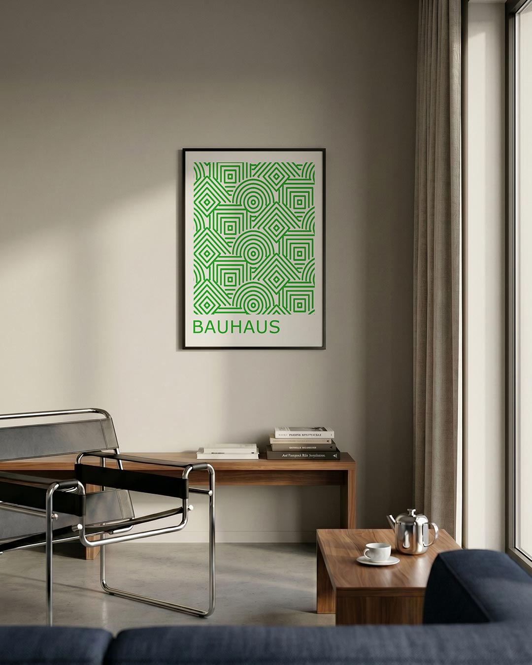 Groene lijnpatronen Poster