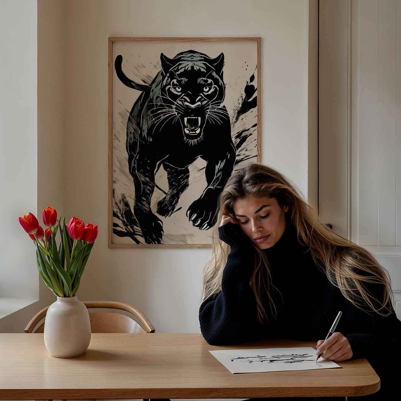 Stoere Panter Kunstposter