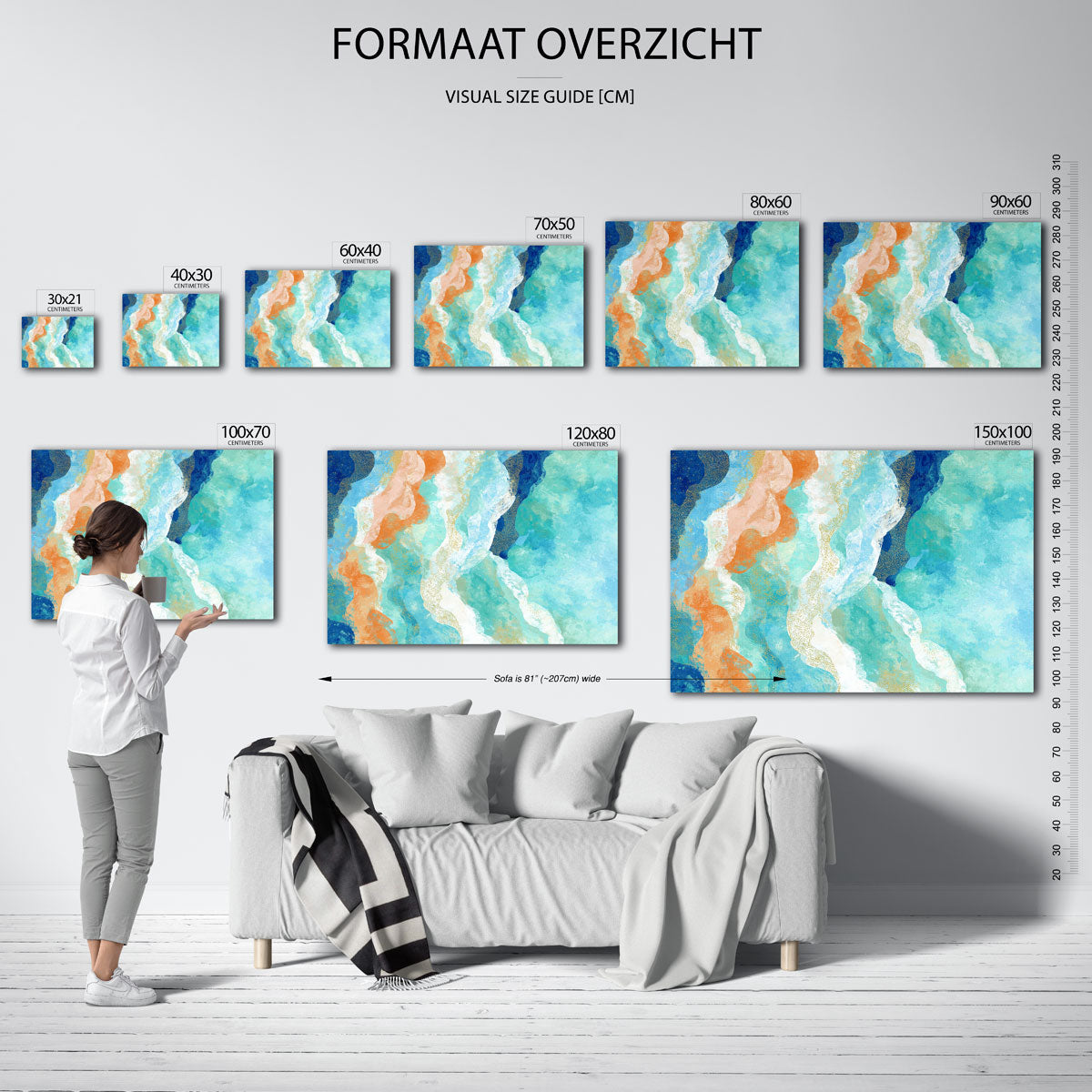 Golvende lijnen en kleuren Poster