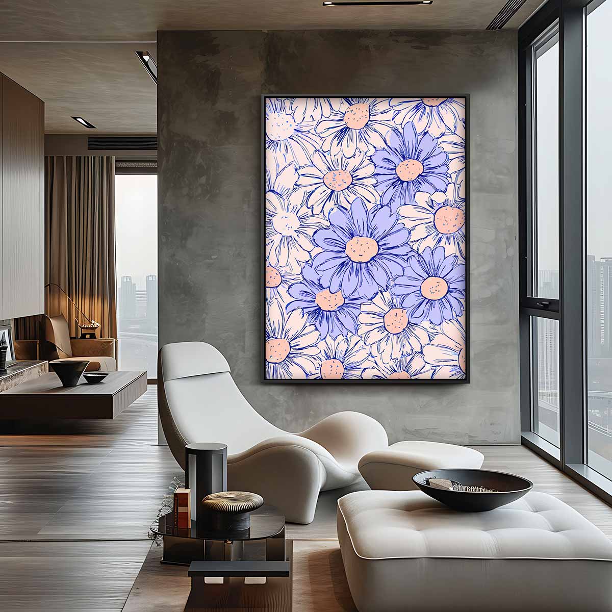 Vrolijke Bloemenpracht Kunstwerk-canvas-dibond-plexiglas-wanddecoratie-WallArtistic