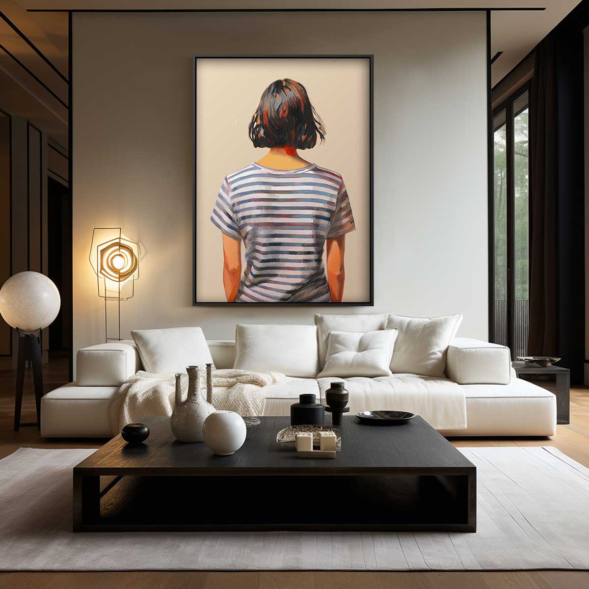 Achtergrondportret van Gestreepte Dromen Kunstwerk-canvas-dibond-plexiglas-wanddecoratie-WallArtistic