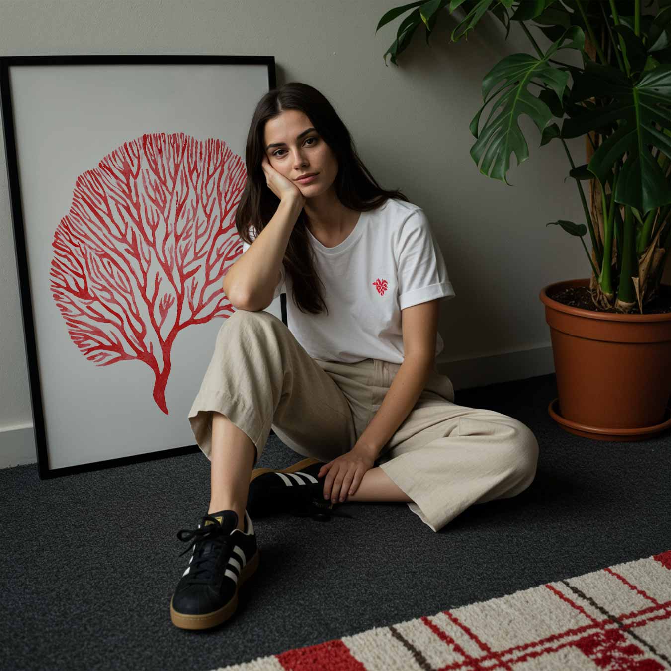 Rode Koraal Inspiratie Poster-WallArtistic