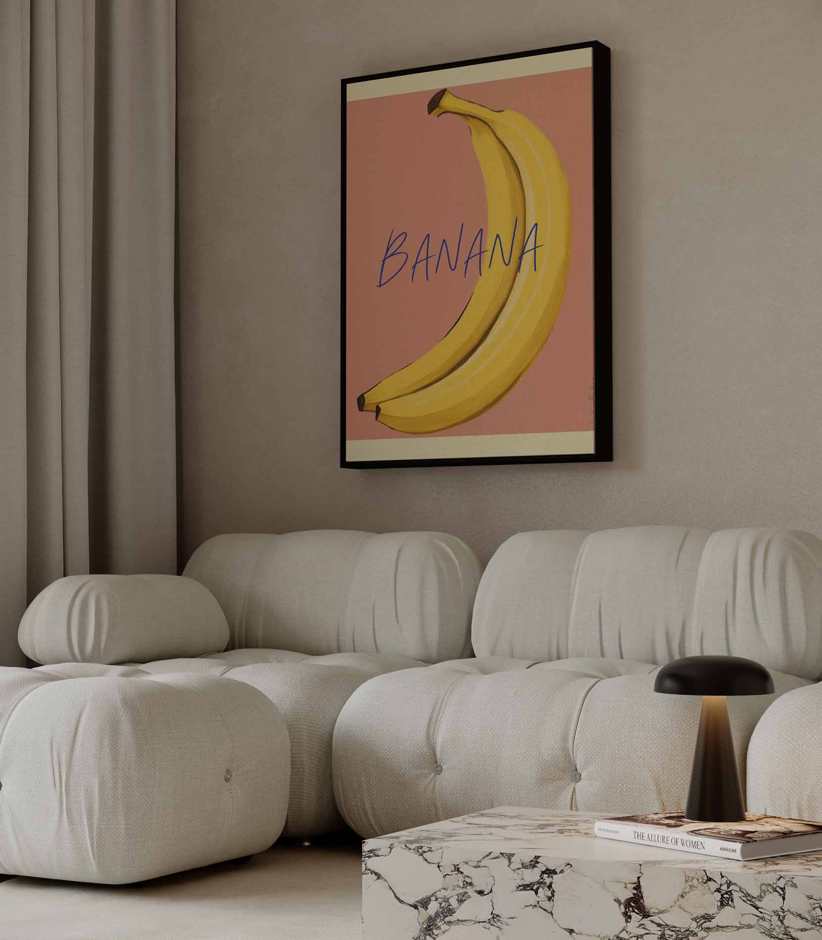 Bananen Kunstwerk-canvas-dibond-plexiglas-wanddecoratie-WallArtistic