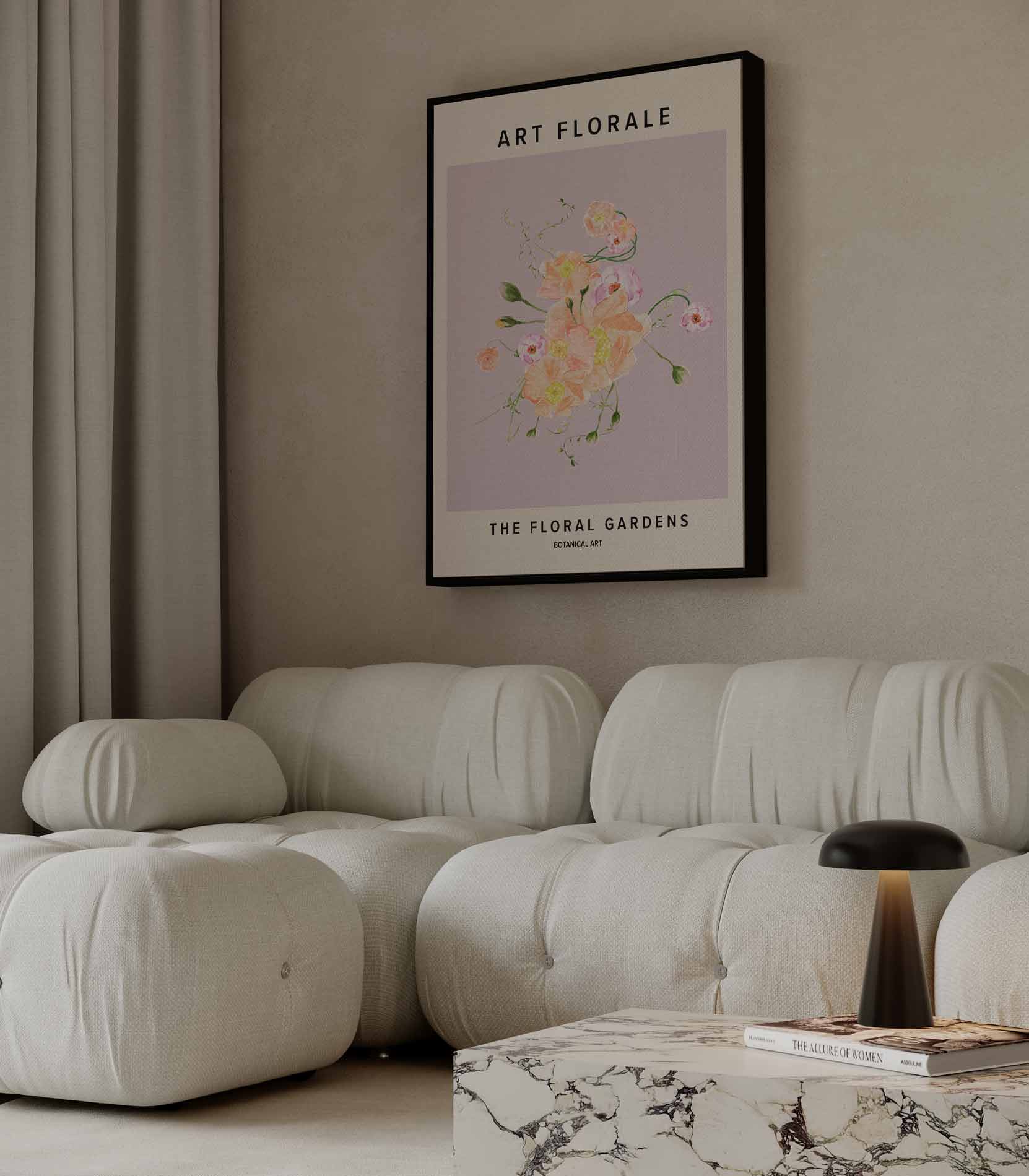 Bloemenpracht in Pastel Kunstwerk-canvas-dibond-plexiglas-wanddecoratie-WallArtistic