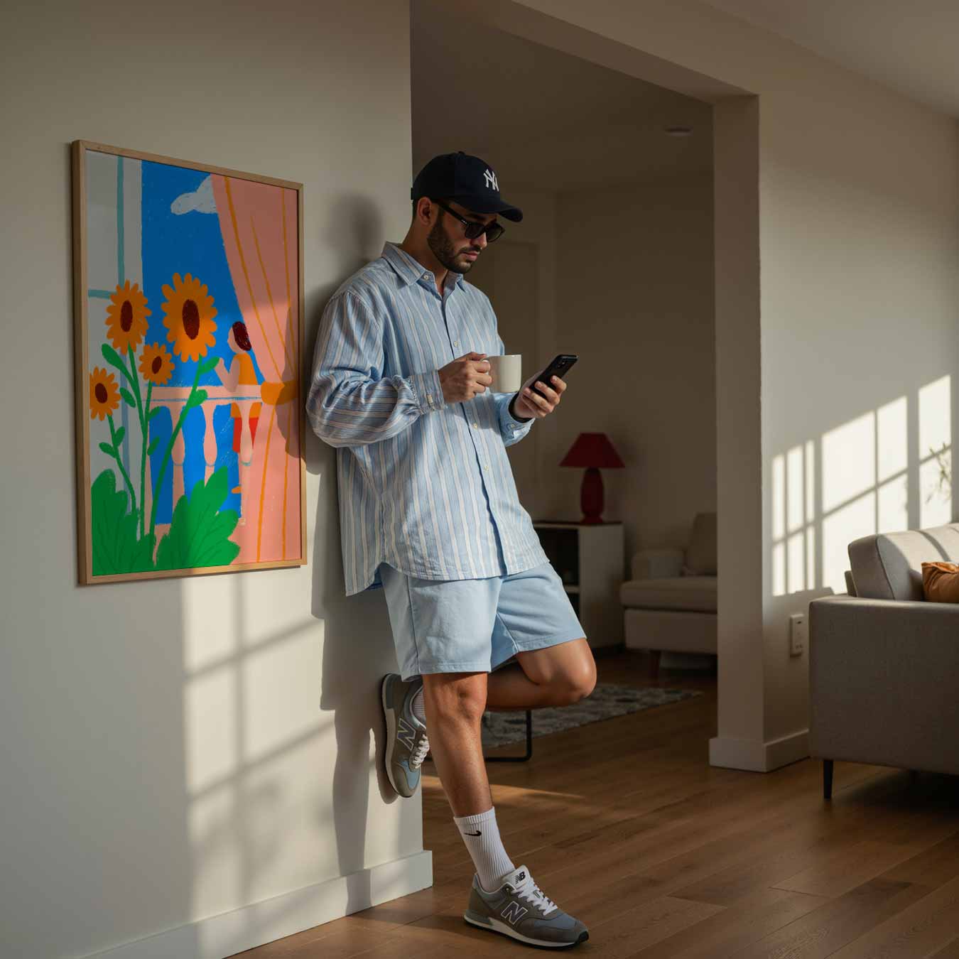 Zonnige Balkon Idylle Poster-WallArtistic