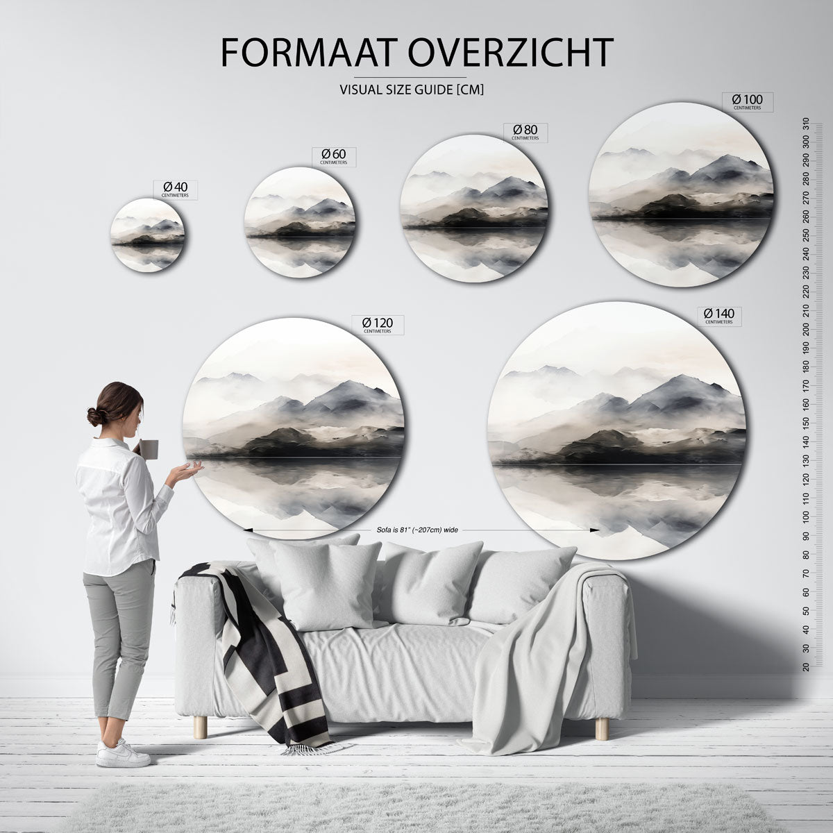 Berglandschap reflectie Muurcirkel