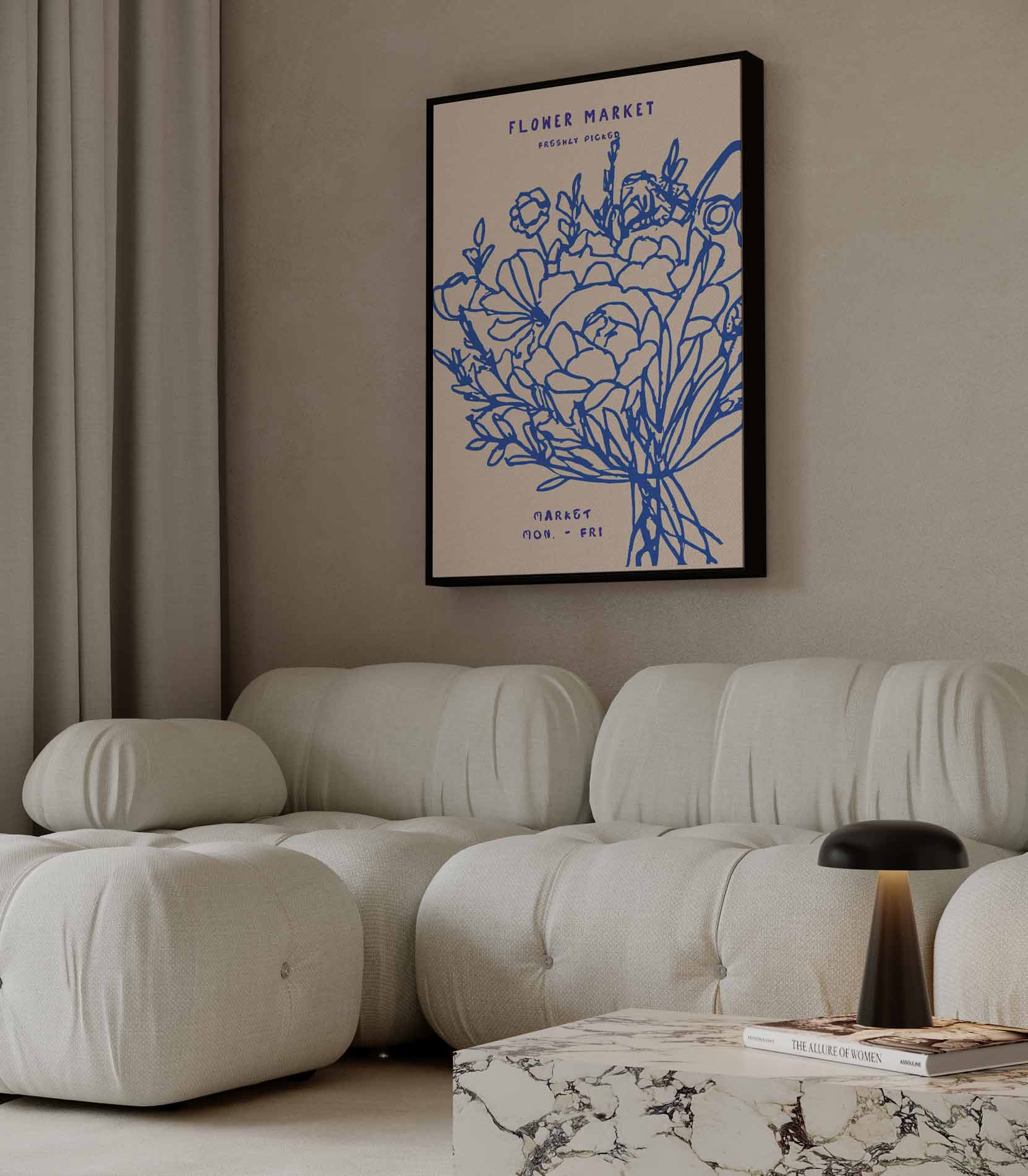 Bloemenmarkt Elegantie Kunstwerk-canvas-dibond-plexiglas-wanddecoratie-WallArtistic
