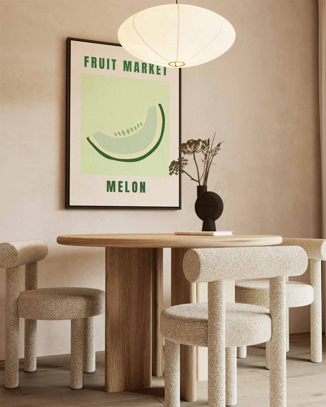 Fruitige Meloen Poster Kunstwerk-canvas-dibond-plexiglas-wanddecoratie-WallArtistic