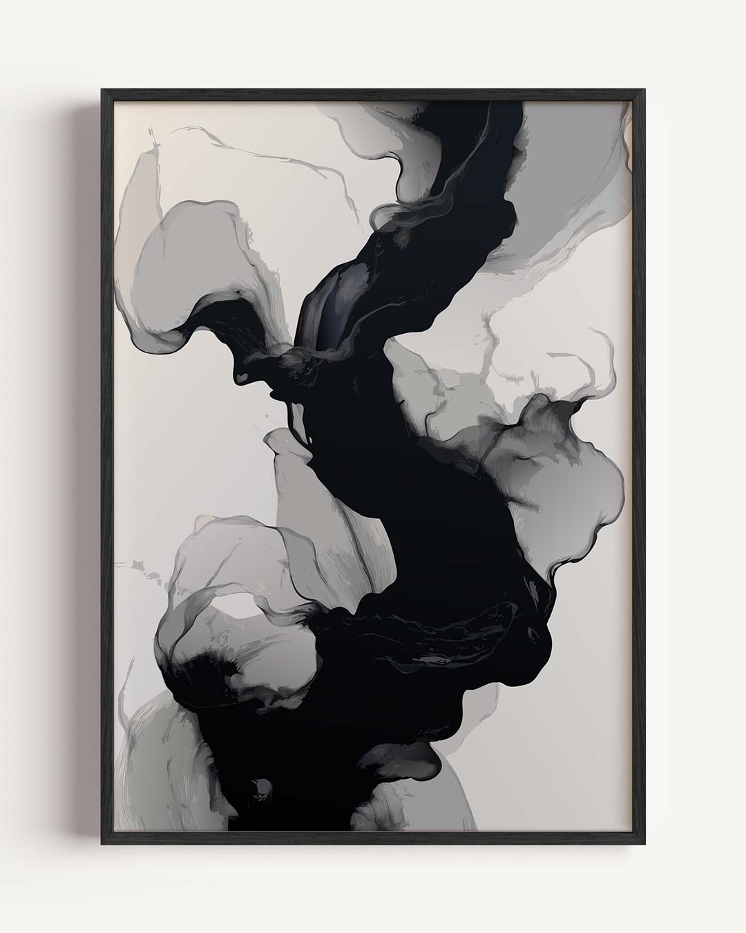 Abstracte Zwart-Wit Vloeiendheid Poster-WallArtistic