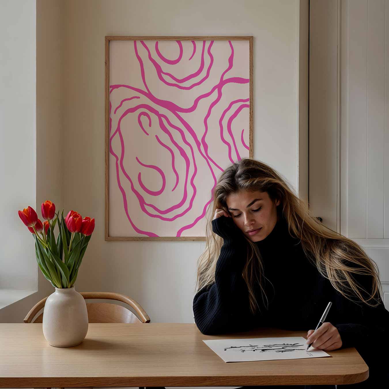 Moderne Pastel Oyster Print Poster