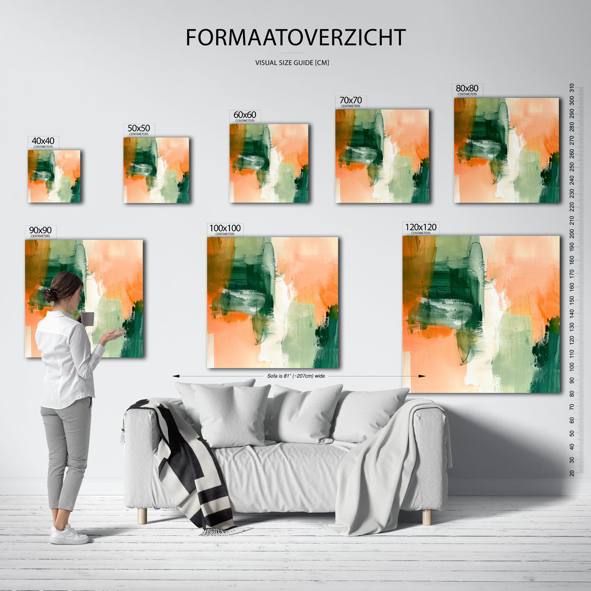 Abstracte penseelstreken Poster