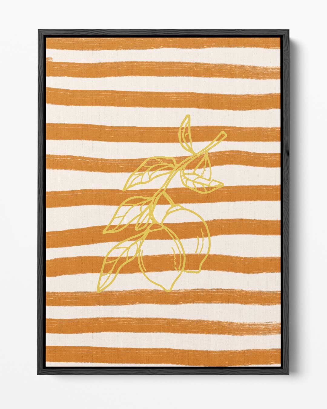 Zonnige Citroen Strepen Kunstwerk-canvas-dibond-plexiglas-wanddecoratie-WallArtistic