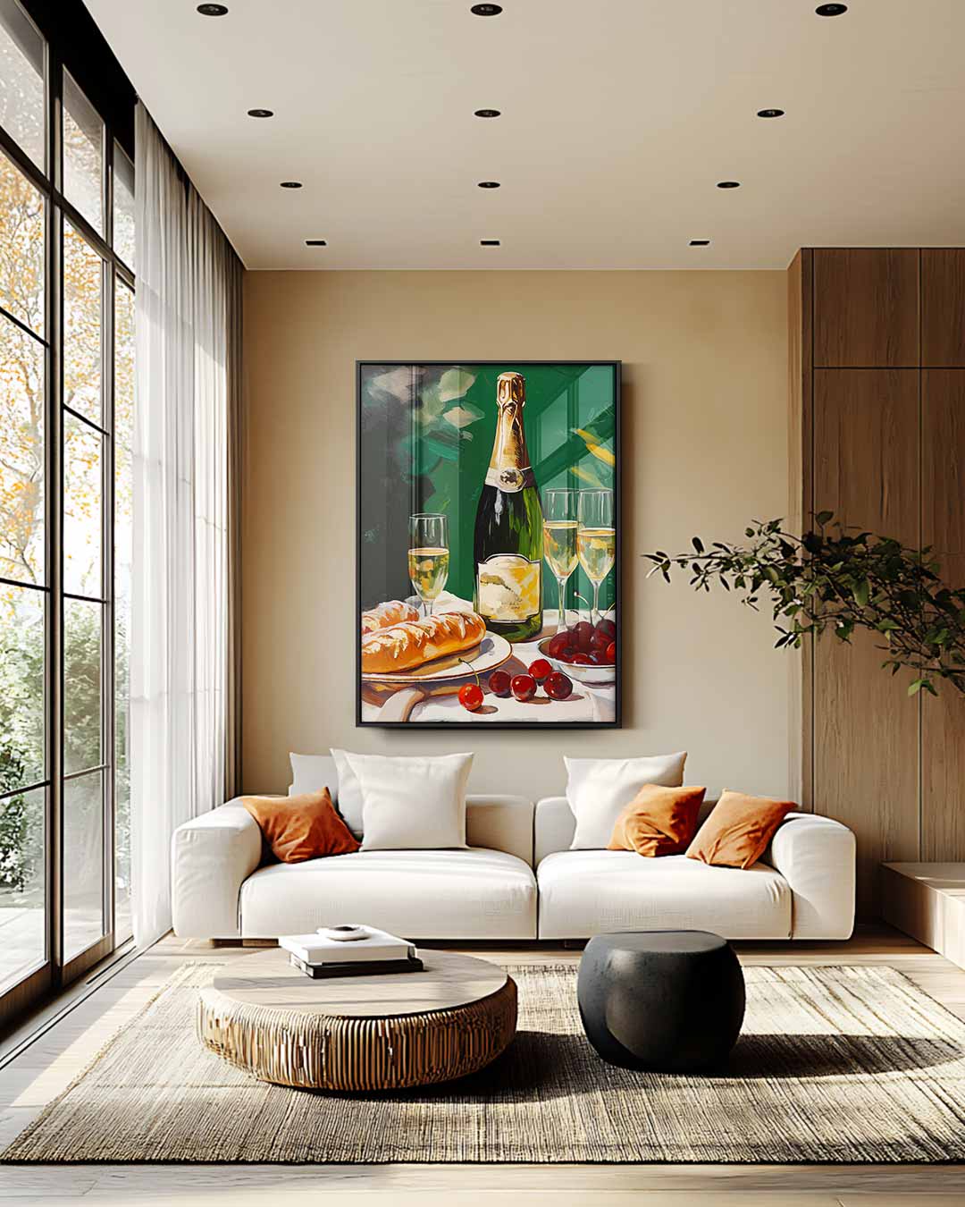 Droomachtige Brunch Tafereel Kunstwerk-canvas-dibond-plexiglas-wanddecoratie-WallArtistic