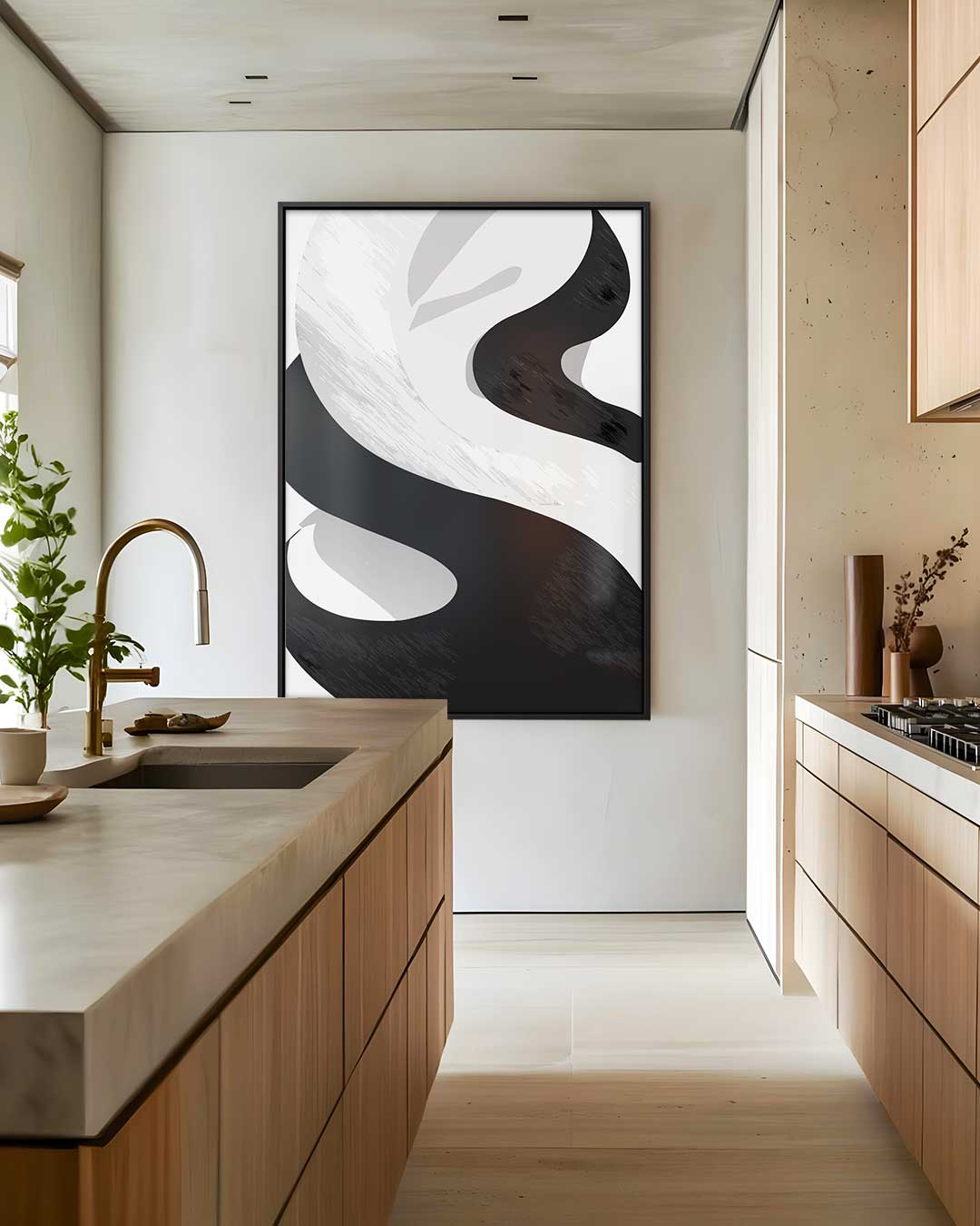 Abstracte Golfbeweging Kunstwerk-canvas-dibond-plexiglas-wanddecoratie-WallArtistic