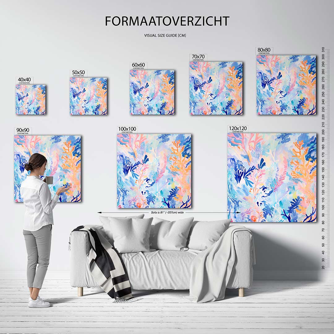 Organische kleurenexplosie Kunstwerk