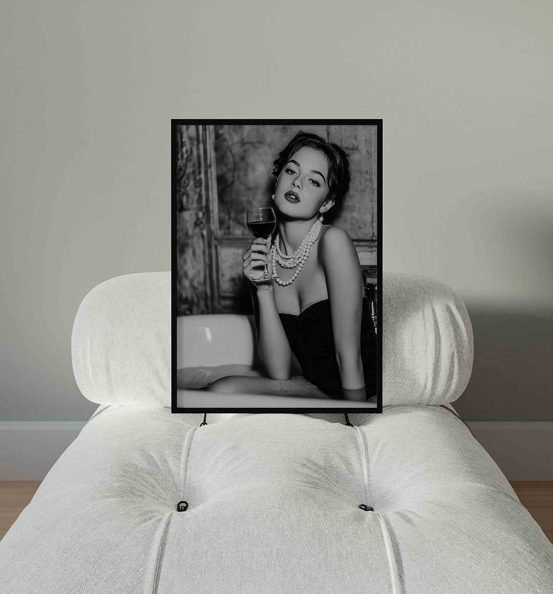 Vrouw met glas Poster