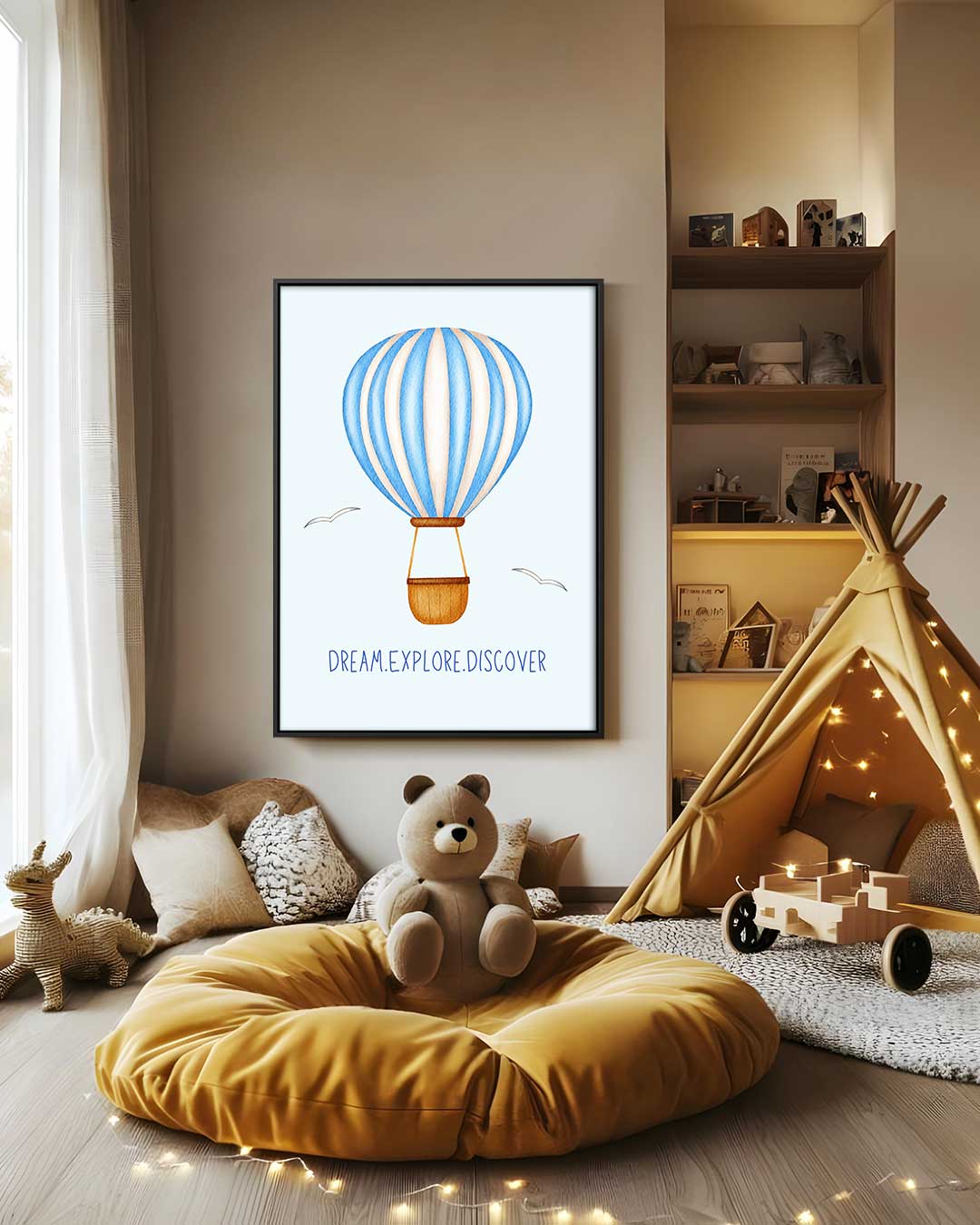 Luchtballon Droom Avontuur Kunstwerk-canvas-dibond-plexiglas-wanddecoratie-WallArtistic