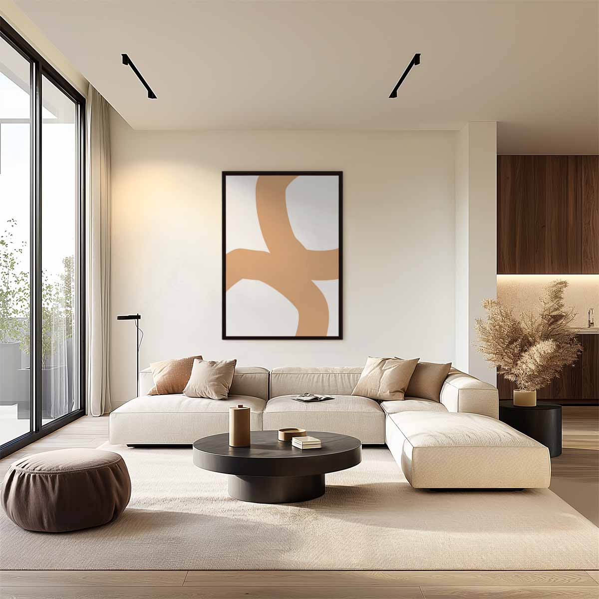 Elegante Abstracte Compositie Kunstwerk-canvas-dibond-plexiglas-wanddecoratie-WallArtistic