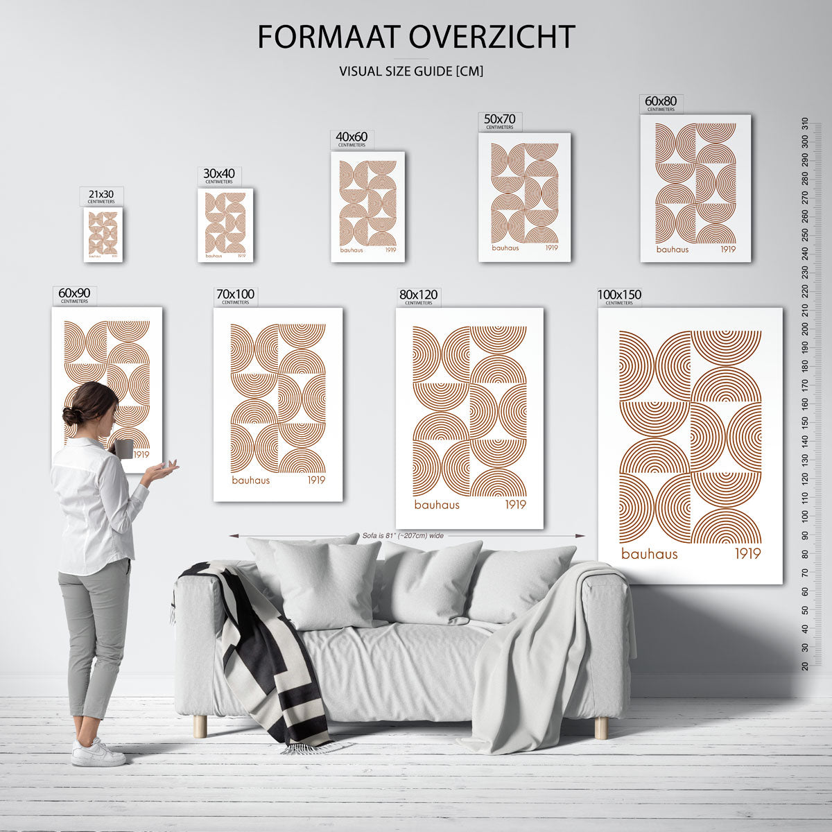 Cirkelpatroon en lijnen Poster