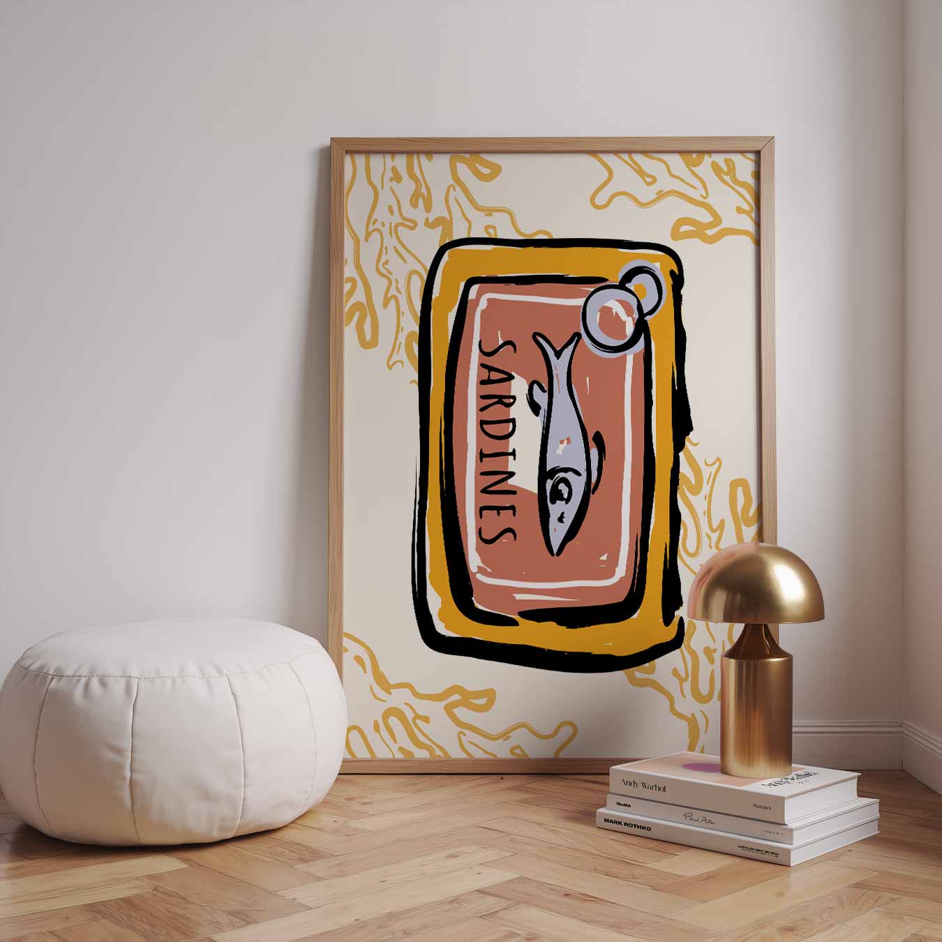 Retro Sardine Blik Poster