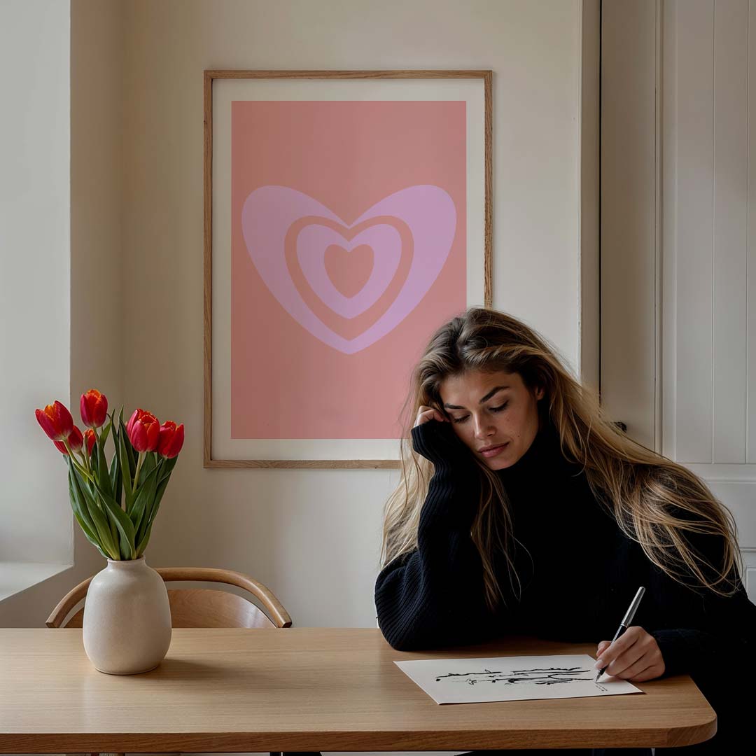 Romantische Hartjes Poster-WallArtistic