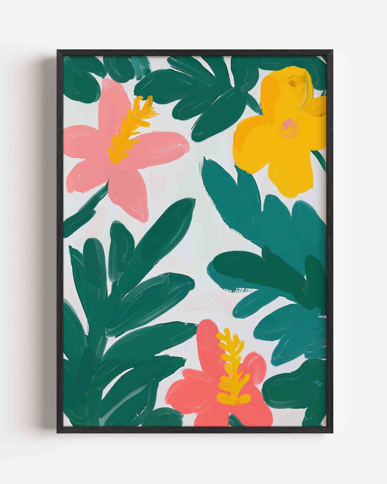Bloemen en bladeren Poster