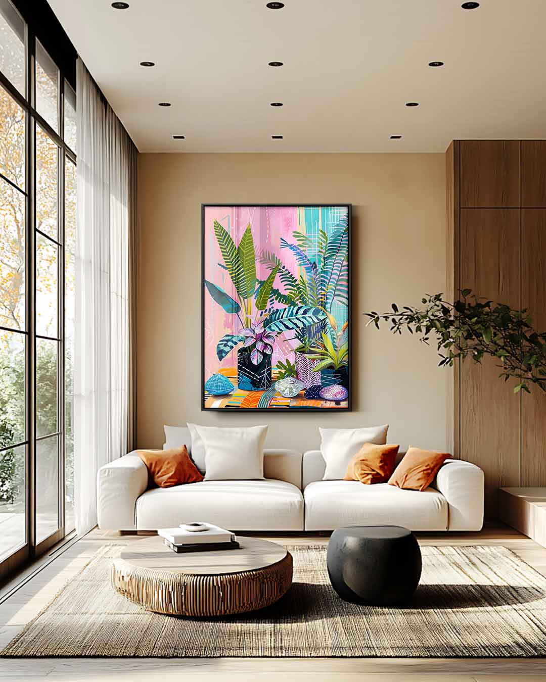 Tropische Planten in Kleurexplosie Kunstwerk-canvas-dibond-plexiglas-wanddecoratie-WallArtistic
