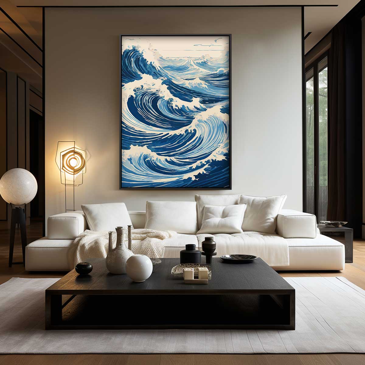 Krachtige Golfbewegingen Kunstwerk-canvas-dibond-plexiglas-wanddecoratie-WallArtistic