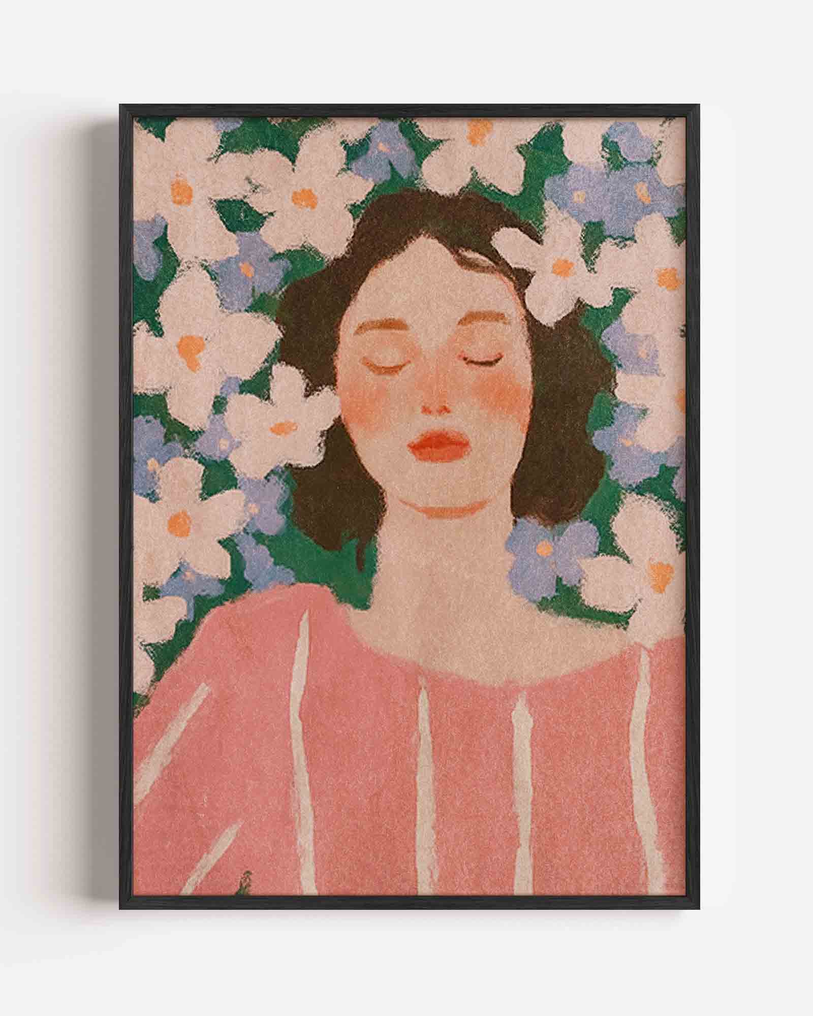 Vrouw met bloemen Poster