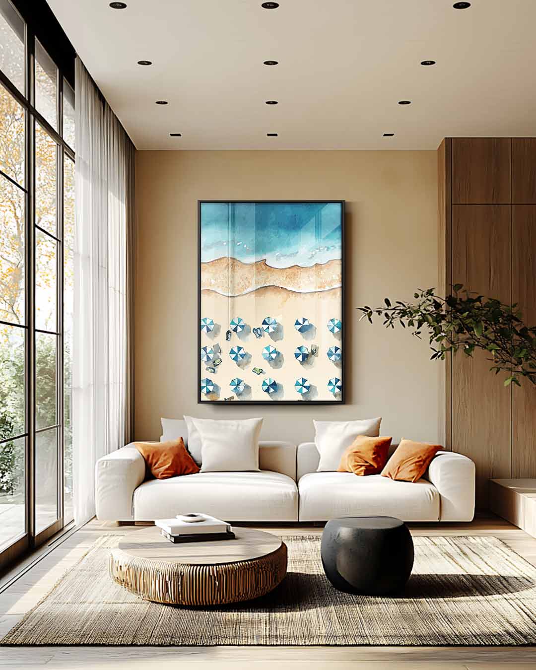Strandparadijs van Boven Kunstwerk-canvas-dibond-plexiglas-wanddecoratie-WallArtistic