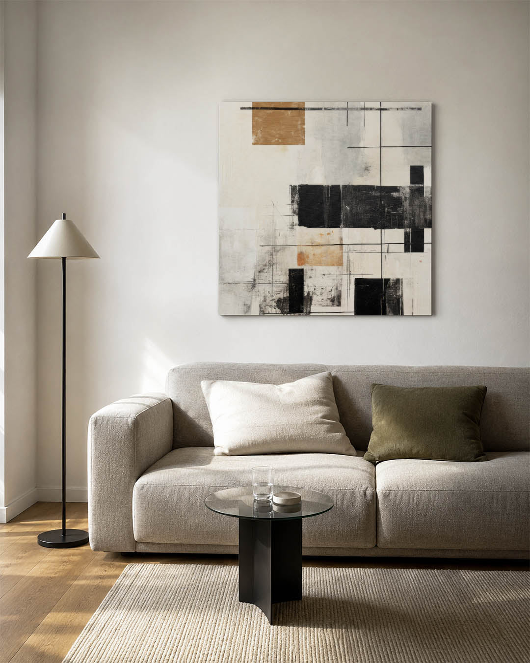 Geometrische lijnen compositie Kunstwerk