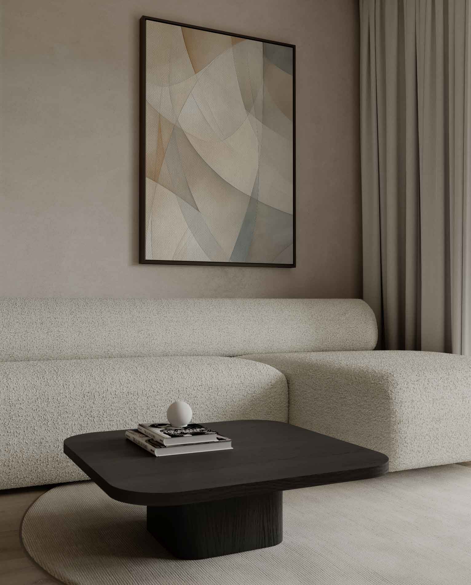 Harmonische Abstractie in Aardetinten Kunstwerk-canvas-dibond-plexiglas-wanddecoratie-WallArtistic