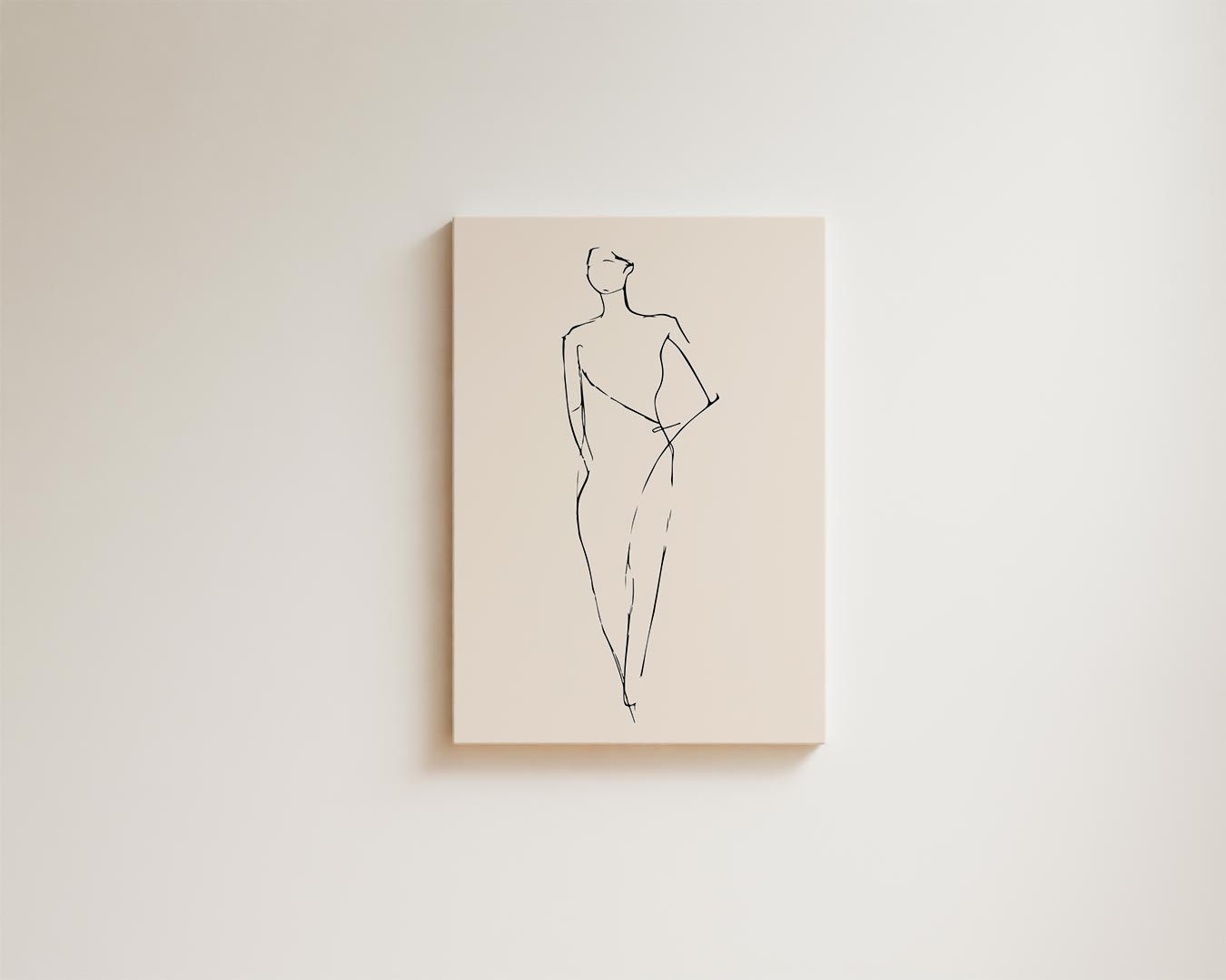 Elegante Lijntekening van een Vrouw Kunstwerk-canvas-dibond-plexiglas-wanddecoratie-WallArtistic