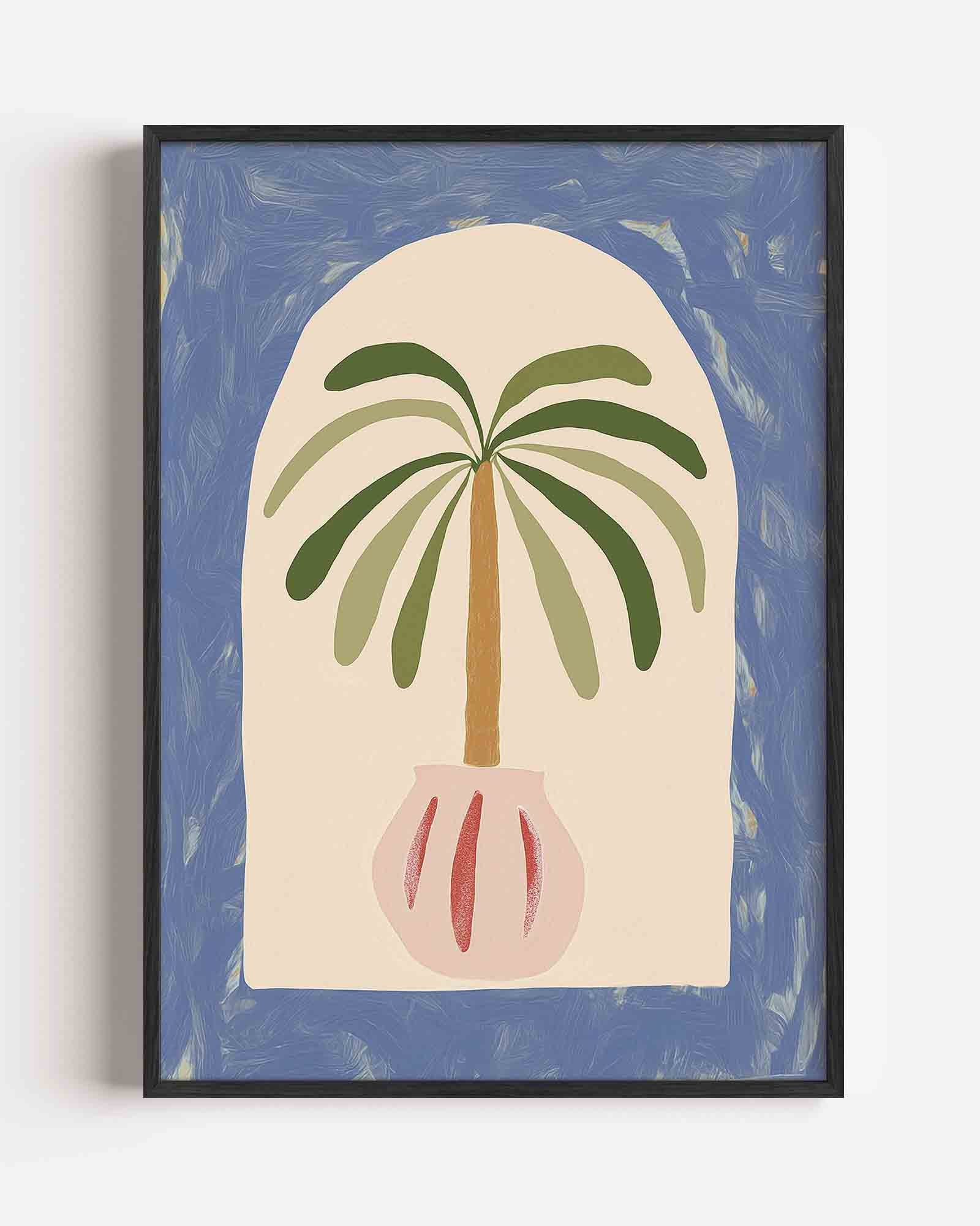 Palmboom in pot Poster