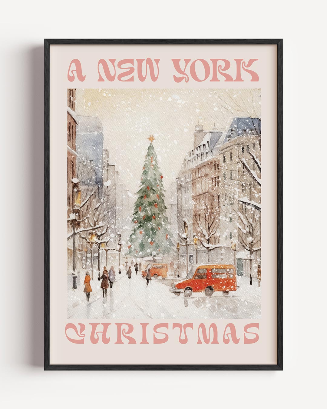 Sfeervolle New York Kerstmis Poster-WallArtistic
