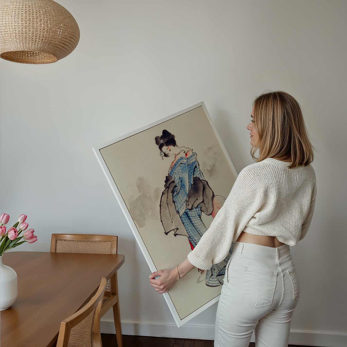 Elegante Japanse Schoonheid Wandposter-WallArtistic