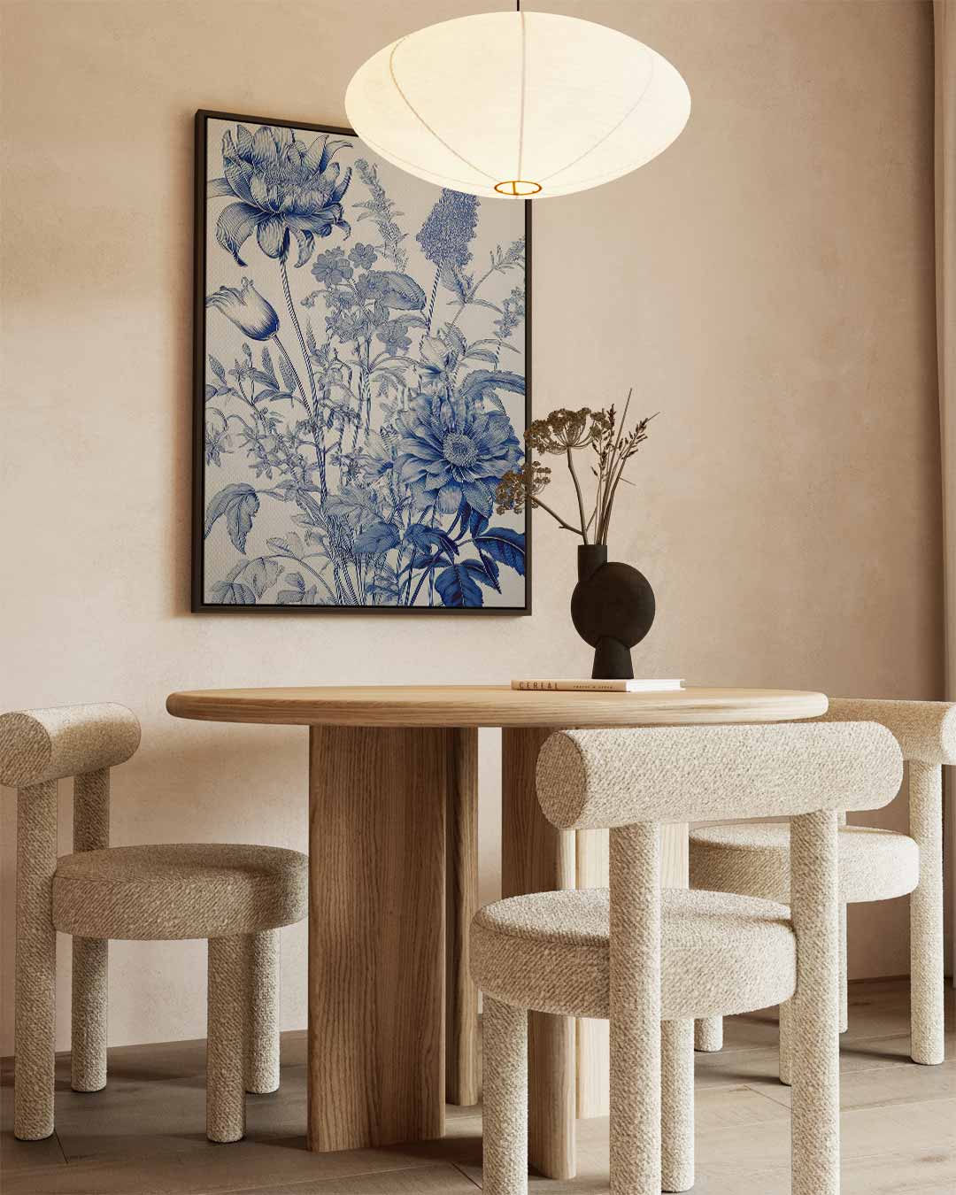 Blauwe Bloemenpracht Kunstwerk-canvas-dibond-plexiglas-wanddecoratie-WallArtistic