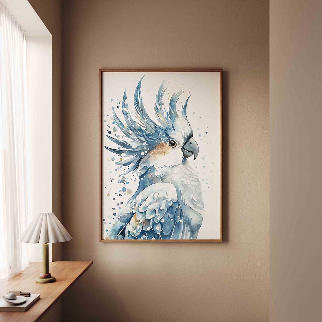 Papegaai in blauw Poster