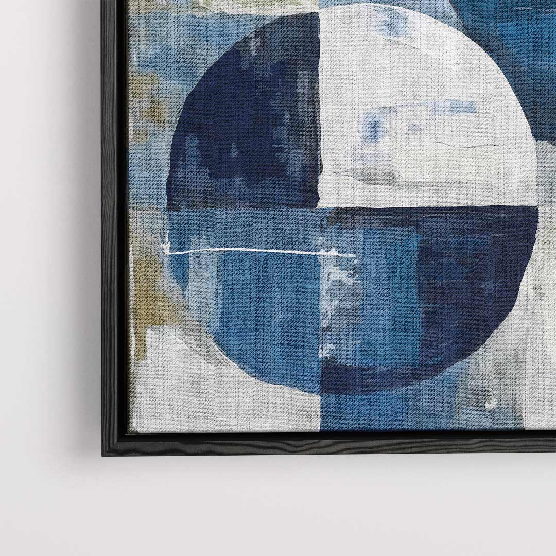 Abstract Geometrisch Blauw Kunstwerk-canvas-dibond-plexiglas-wanddecoratie-WallArtistic