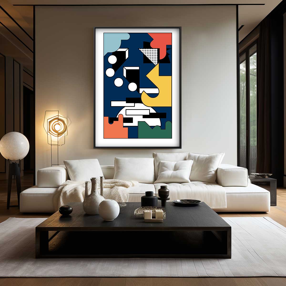 Moderne Geometrische Stijl Kunstwerk-canvas-dibond-plexiglas-wanddecoratie-WallArtistic