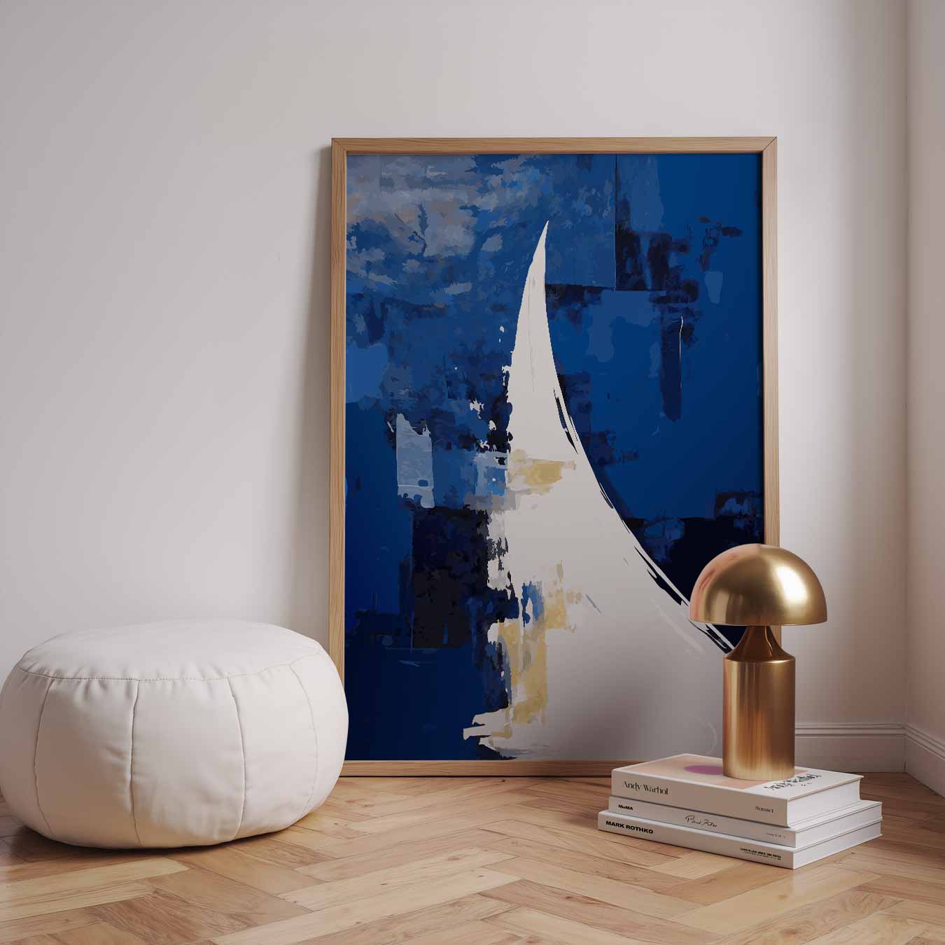 Abstracte Blauwe Elegantie Poster-WallArtistic