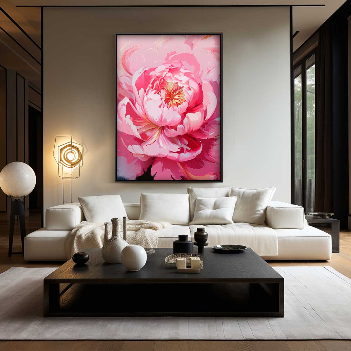 Bloeiende Peony Kunstwerk-canvas-dibond-plexiglas-wanddecoratie-WallArtistic