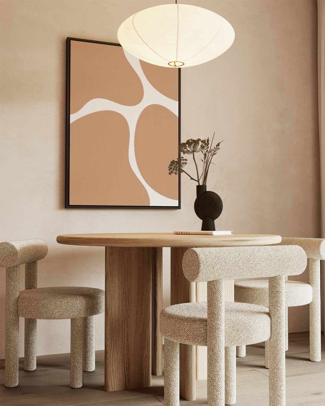 Zachte Aardetinten Abstract Kunstwerk-canvas-dibond-plexiglas-wanddecoratie-WallArtistic