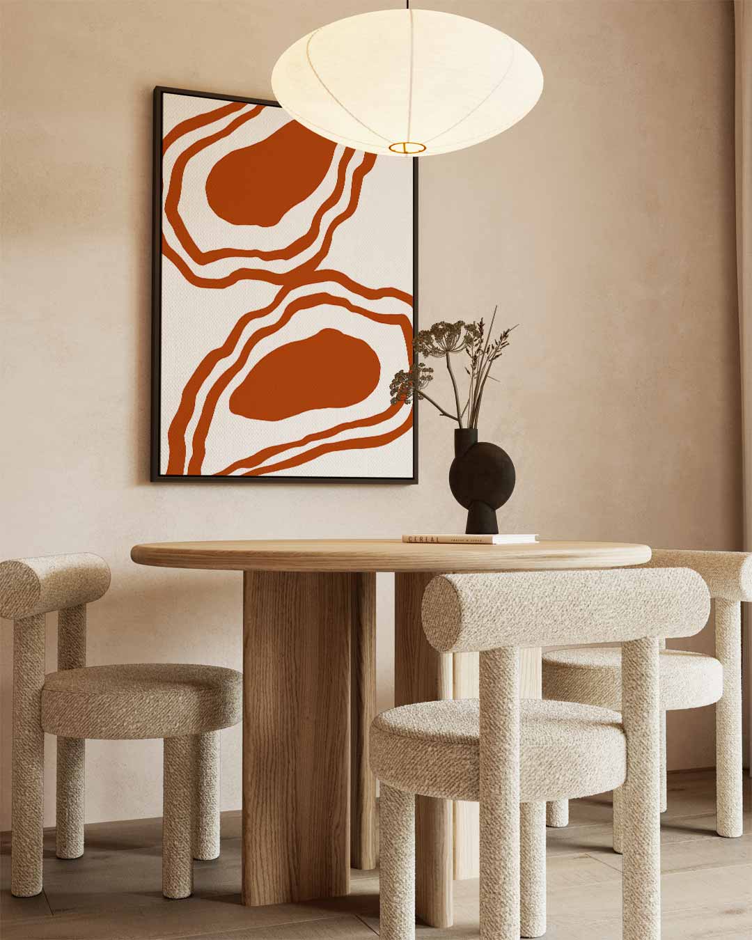 Organische Patronen in Aardetinten Kunstwerk-canvas-dibond-plexiglas-wanddecoratie-WallArtistic