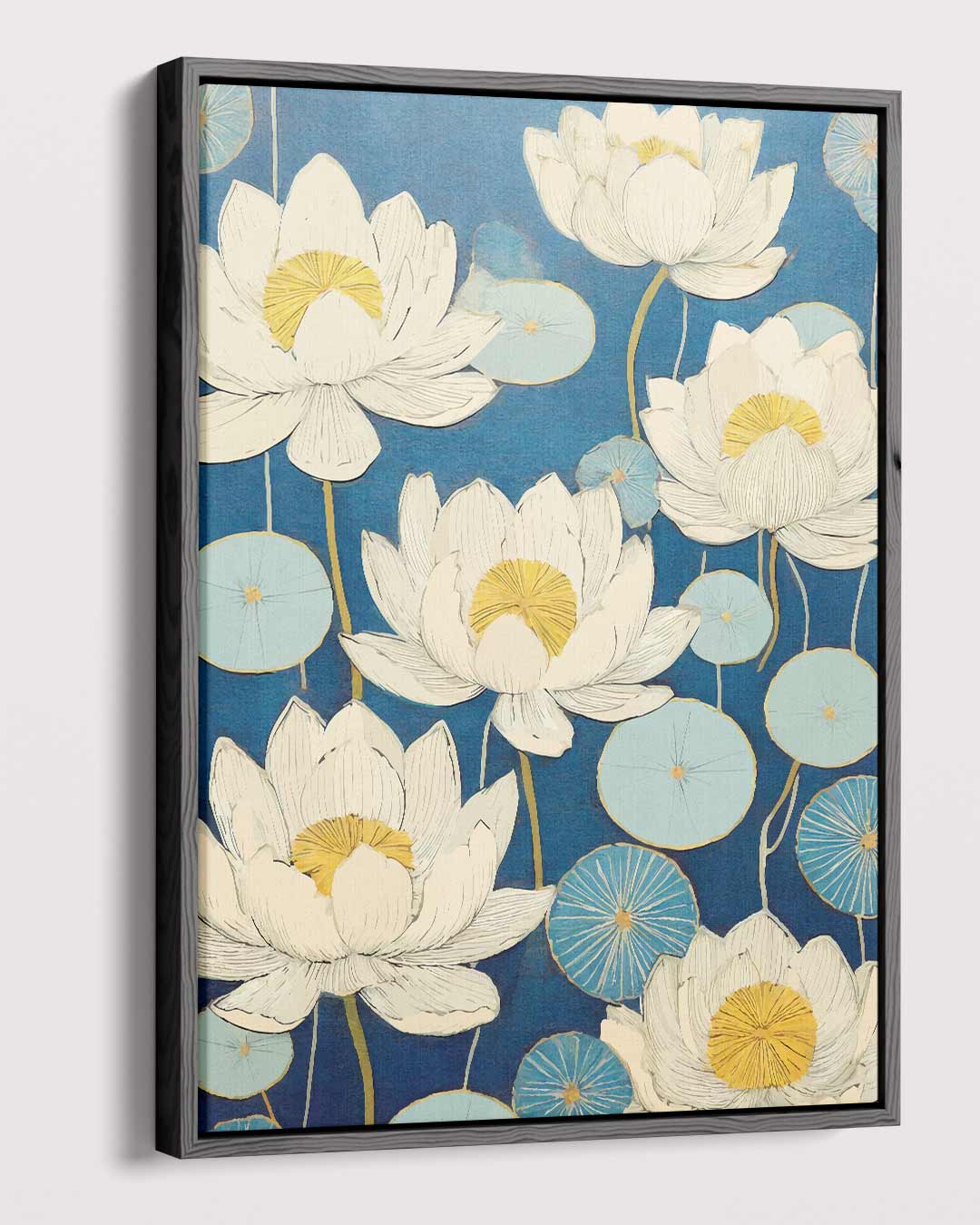 Blauwe Lotus Dromen Kunstwerk-canvas-dibond-plexiglas-wanddecoratie-WallArtistic