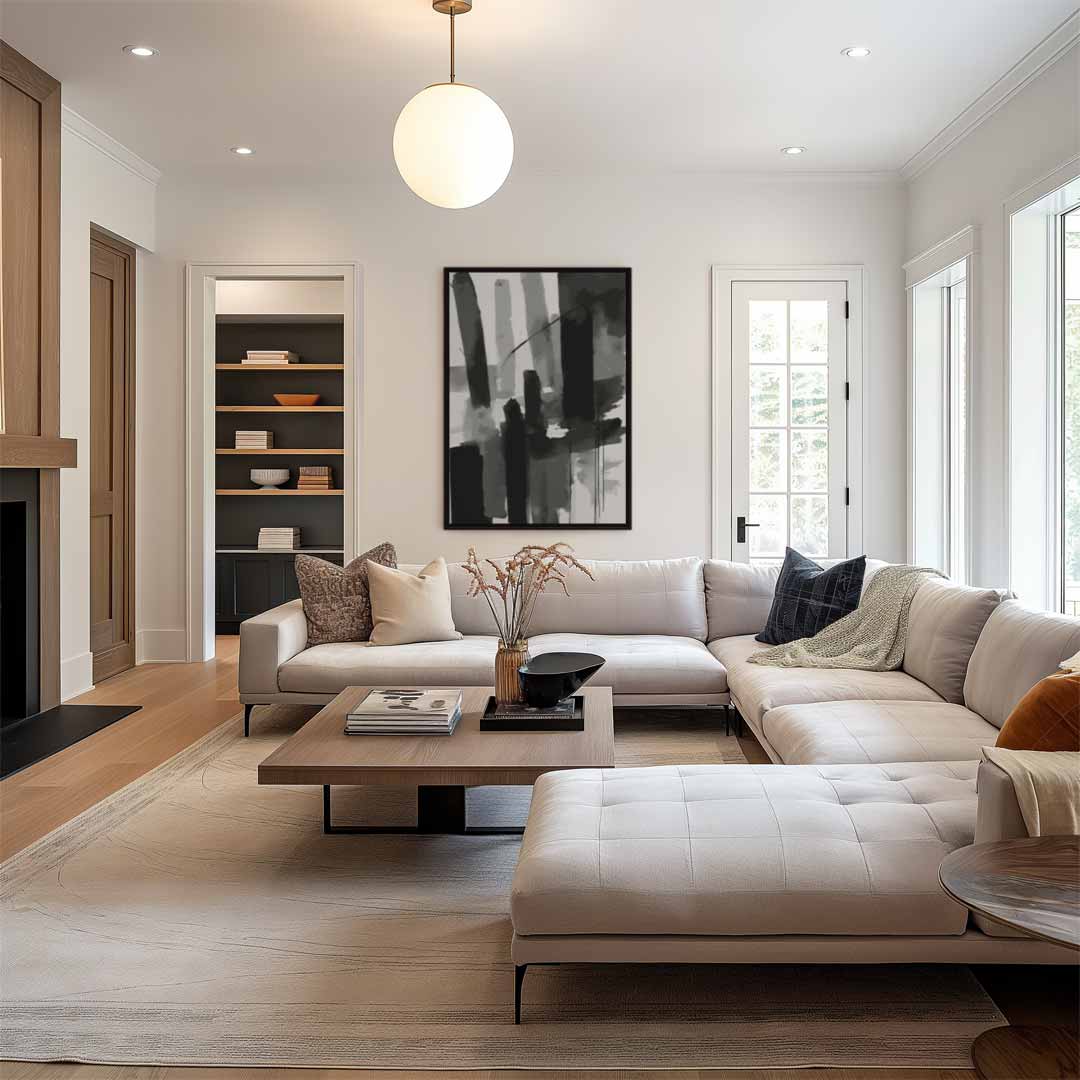 Moderne Sluier van Zwart & Wit Kunstwerk-canvas-dibond-plexiglas-wanddecoratie-WallArtistic