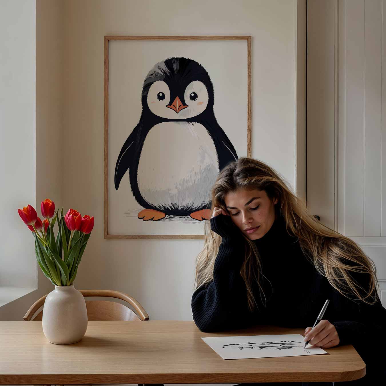 Schattige Pinguïn Illustratie Poster